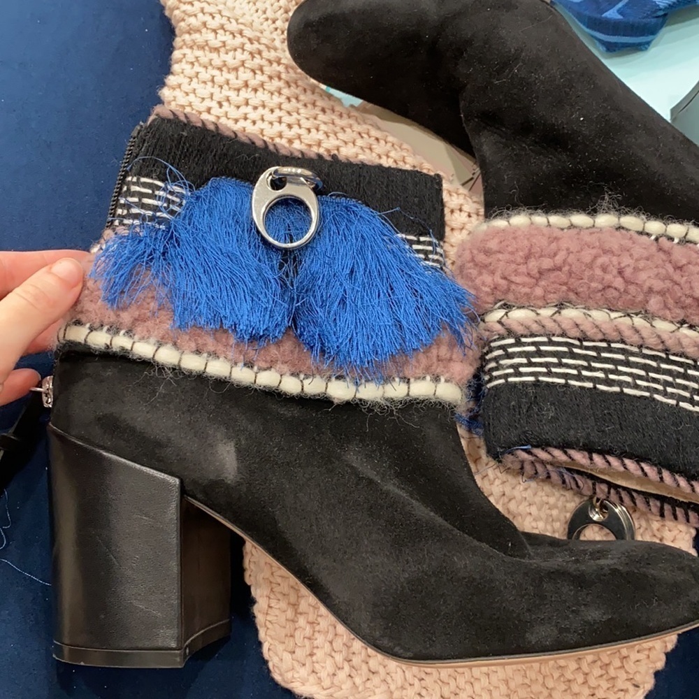 Stuart Weitzman / Mosaic Fringe Ankle Booties Ank… - image 5